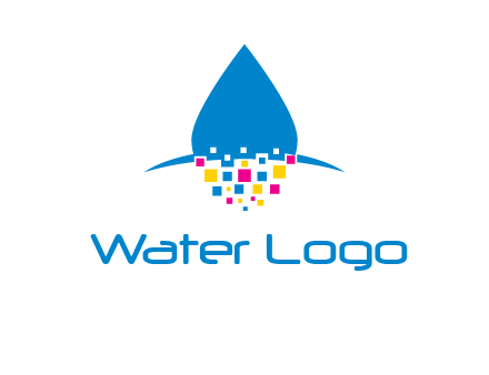 drop and pixels printing logo