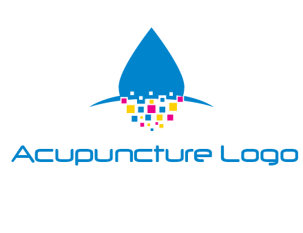 drop and pixels printing logo