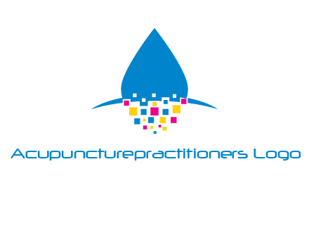 drop and pixels printing logo