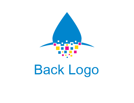 drop and pixels printing logo