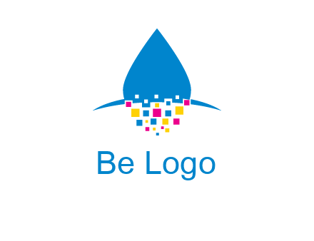 drop and pixels printing logo