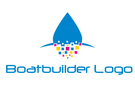drop and pixels printing logo