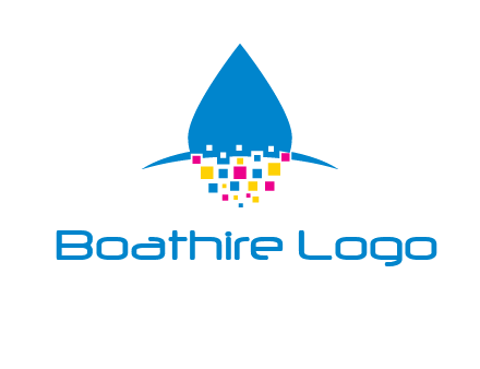 drop and pixels printing logo