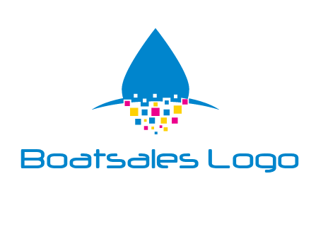 drop and pixels printing logo