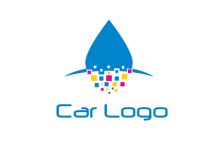 drop and pixels printing logo