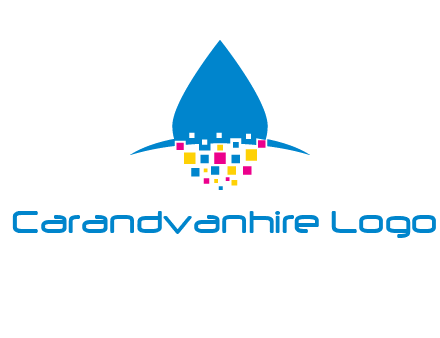 drop and pixels printing logo