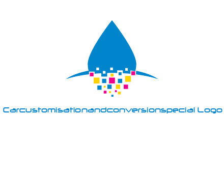 drop and pixels printing logo