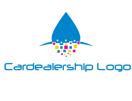 drop and pixels printing logo