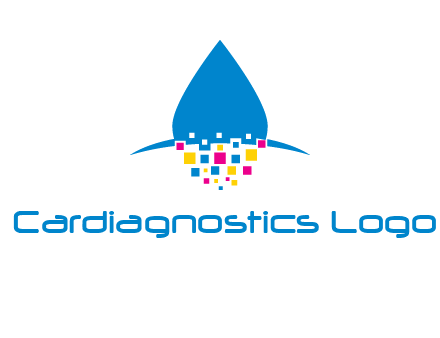 drop and pixels printing logo