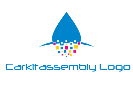 drop and pixels printing logo