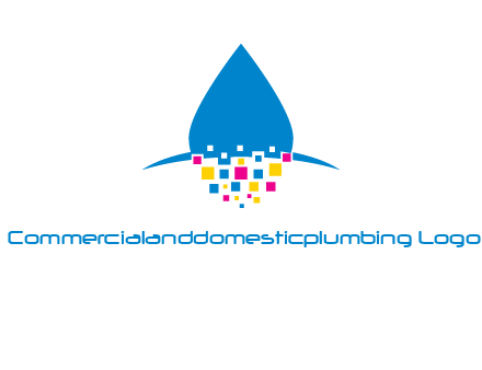 drop and pixels printing logo