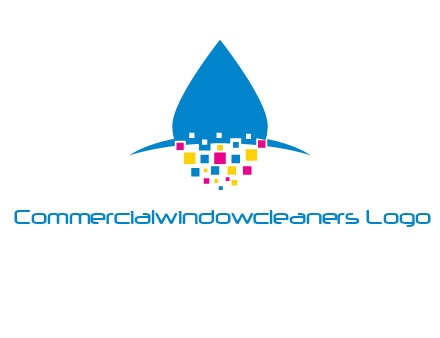 drop and pixels printing logo
