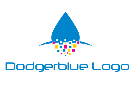 drop and pixels printing logo