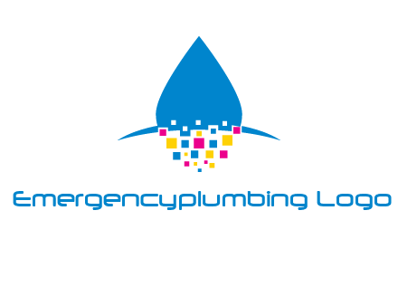 drop and pixels printing logo