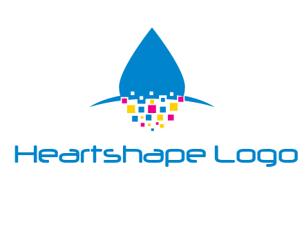 drop and pixels printing logo