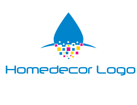 drop and pixels printing logo