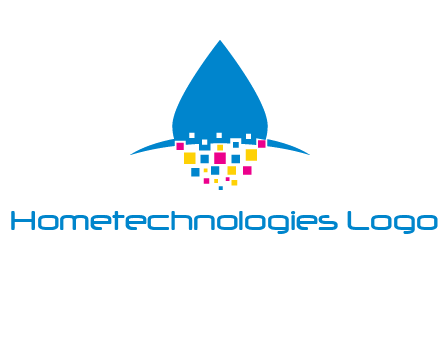 drop and pixels printing logo