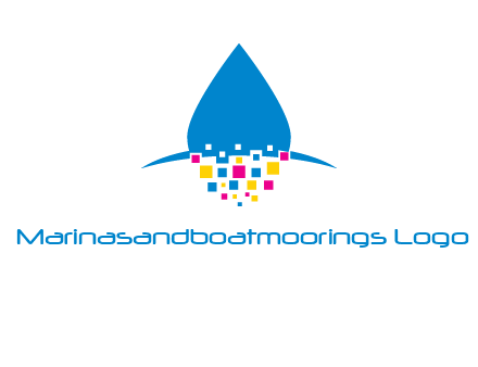 drop and pixels printing logo
