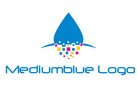 drop and pixels printing logo