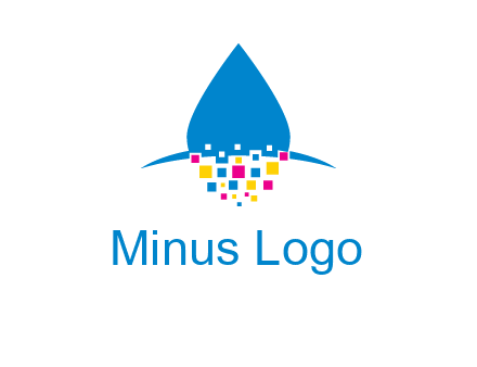 drop and pixels printing logo