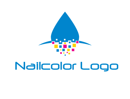 drop and pixels printing logo