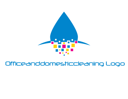 drop and pixels printing logo