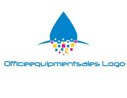 drop and pixels printing logo