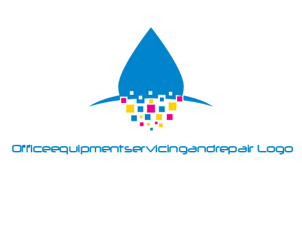 drop and pixels printing logo