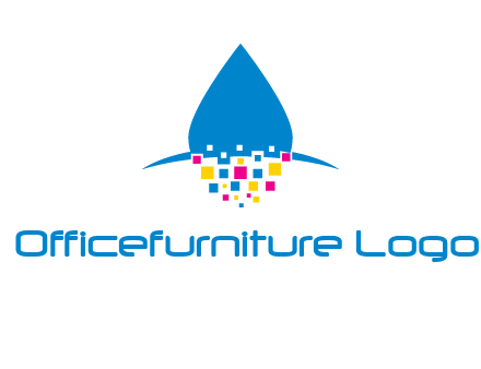 drop and pixels printing logo