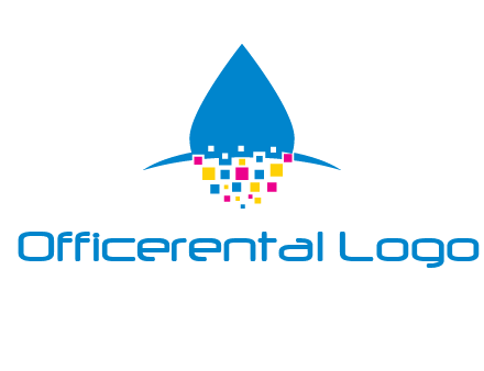 drop and pixels printing logo