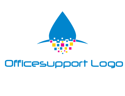 drop and pixels printing logo
