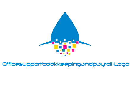 drop and pixels printing logo