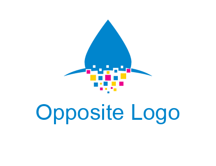 drop and pixels printing logo