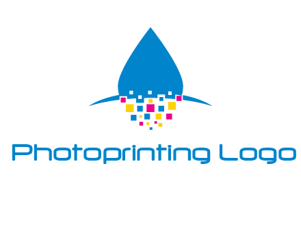 drop and pixels printing logo