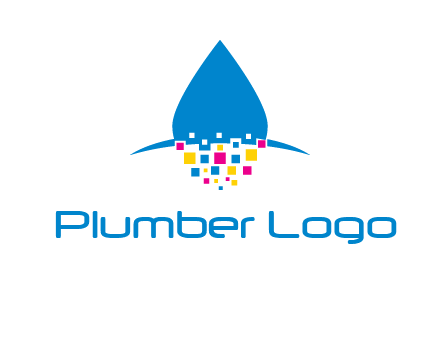 drop and pixels printing logo