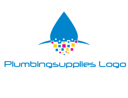 drop and pixels printing logo