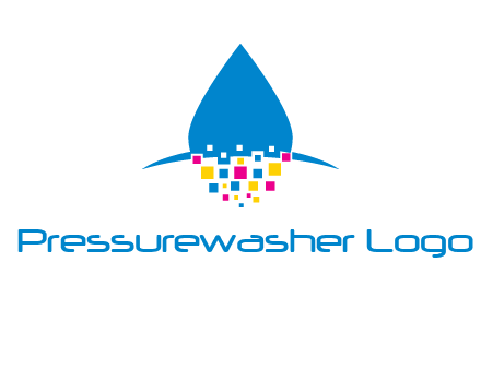drop and pixels printing logo