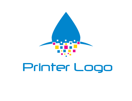 drop and pixels printing logo