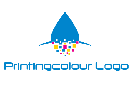 drop and pixels printing logo