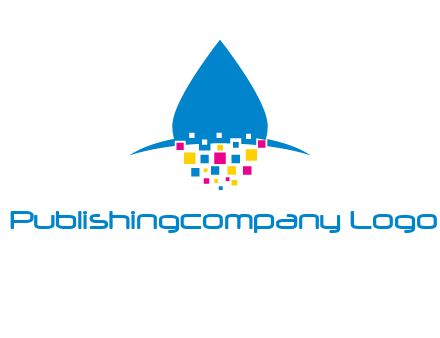 drop and pixels printing logo
