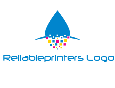 drop and pixels printing logo