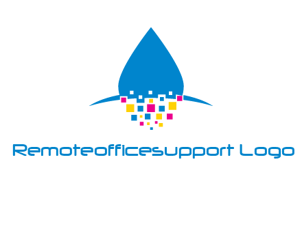 drop and pixels printing logo