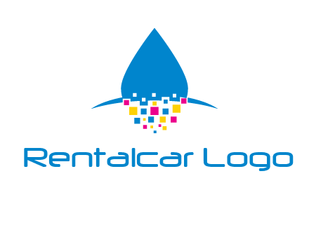 drop and pixels printing logo