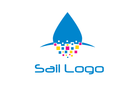 drop and pixels printing logo