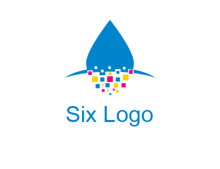 drop and pixels printing logo
