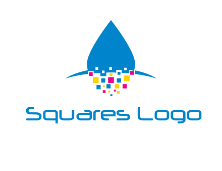 drop and pixels printing logo