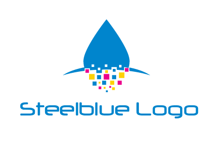 drop and pixels printing logo