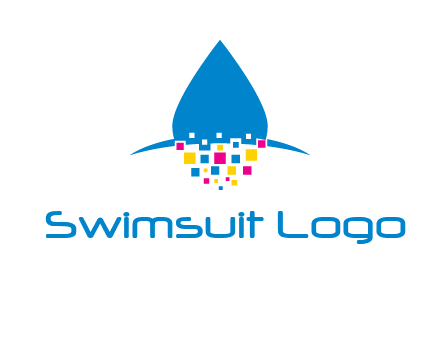 drop and pixels printing logo