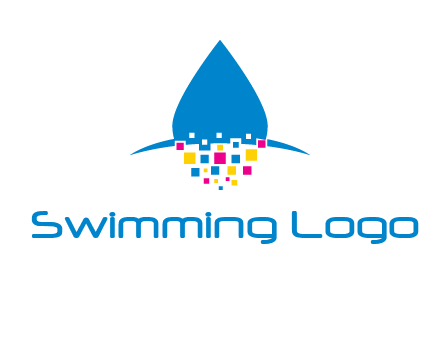drop and pixels printing logo