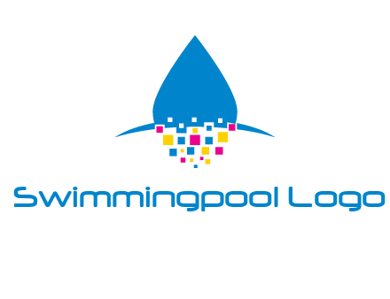 drop and pixels printing logo